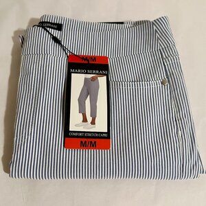 Mario Serrani Comfort Stretch Capri Pants Women's Size M Nautical Cottagecore